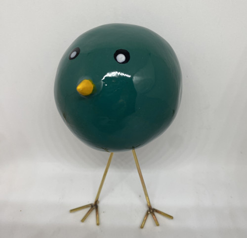 Handmade ceramic bird with copper legs XL - Oiseau ceramique et cuivre “fait main”